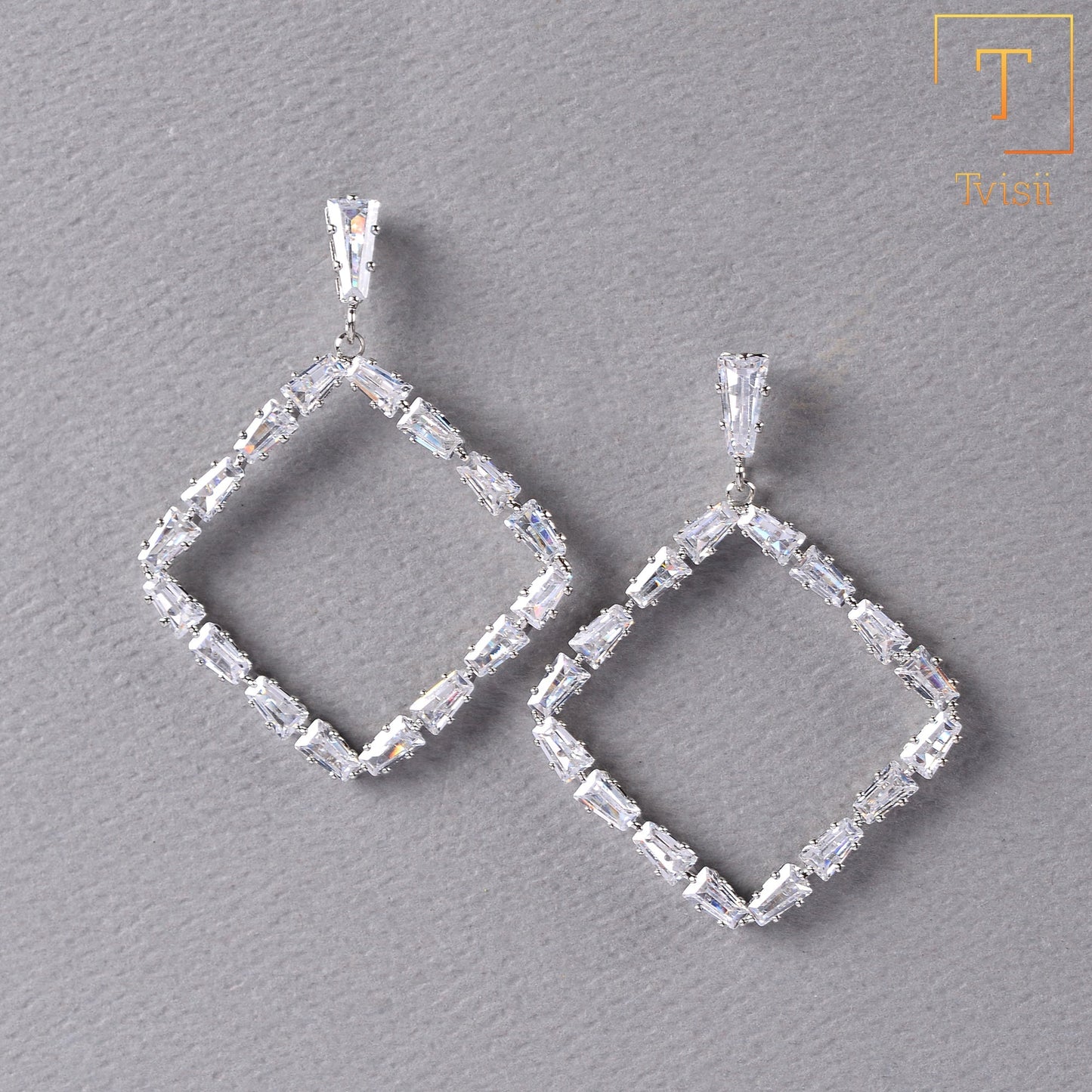 Aura Pattern- Stone studded dangler earrings