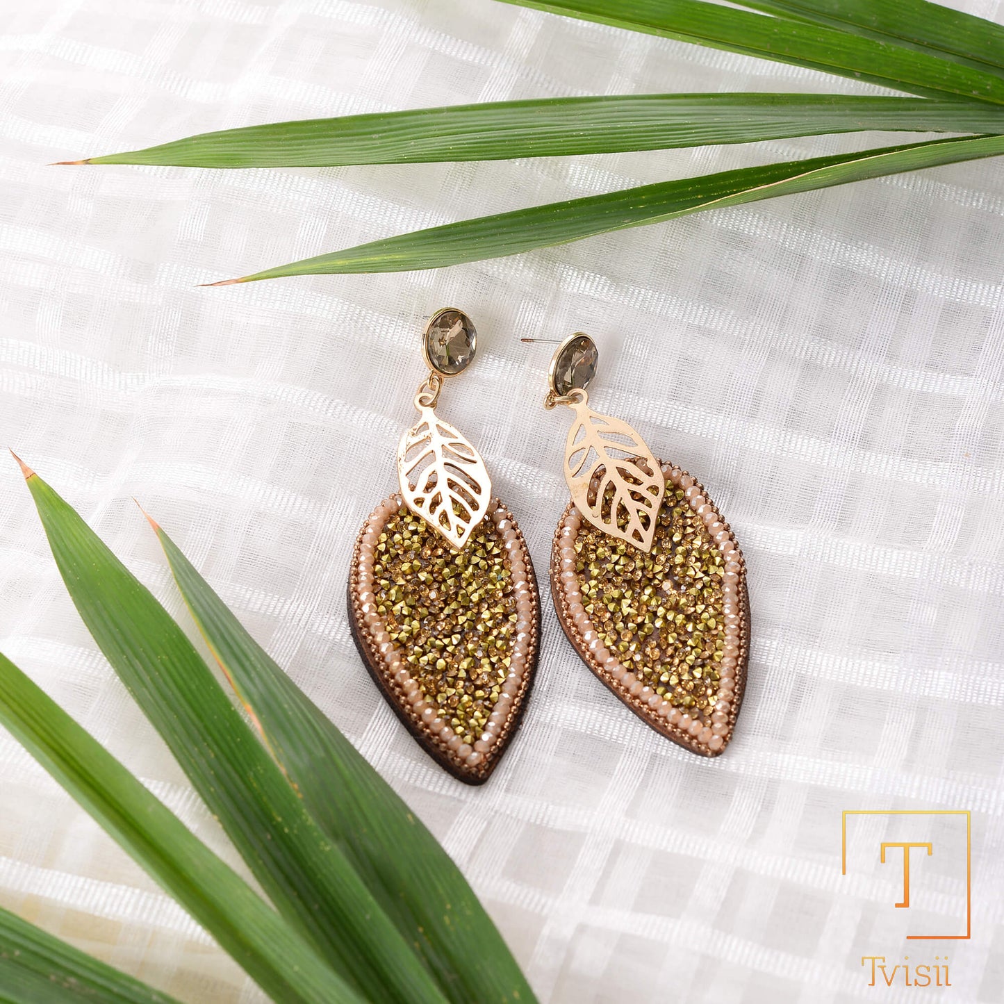 Lustrous Drop- Beaded thread dangler earrings