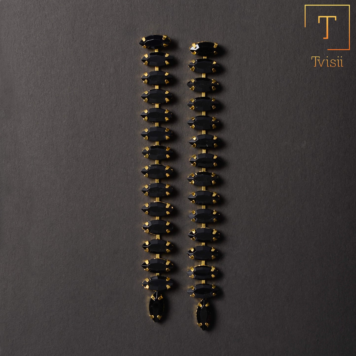 Moonchild Thread- Stone studded dangler earrings