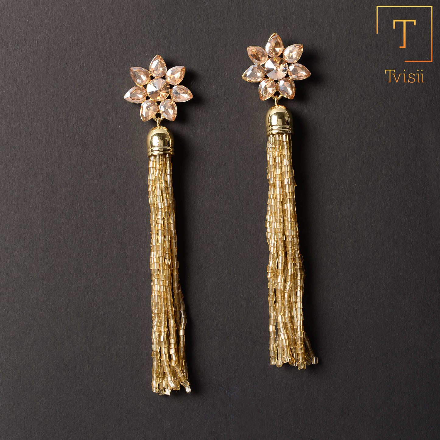 Golden Gleam- Beaded dangler earrings
