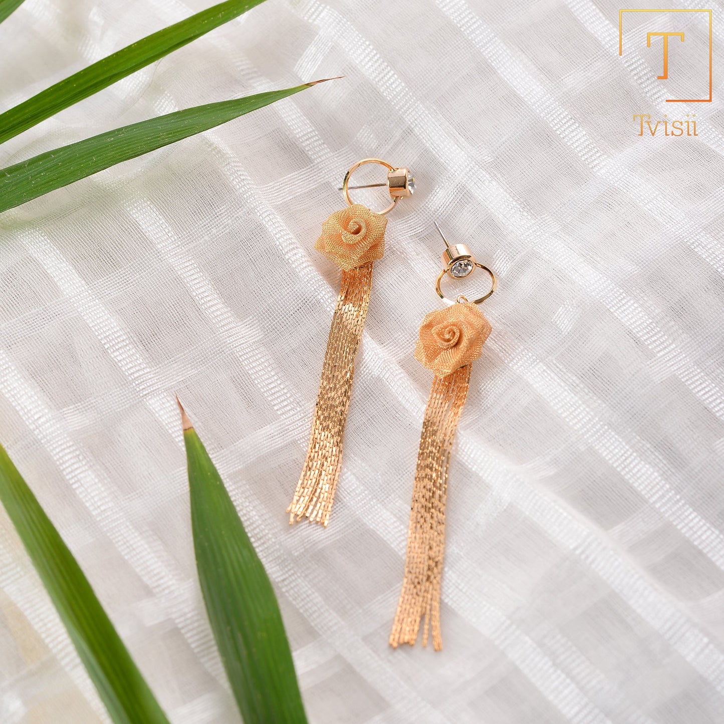 Solar Circle- Stone studded dangler earrings