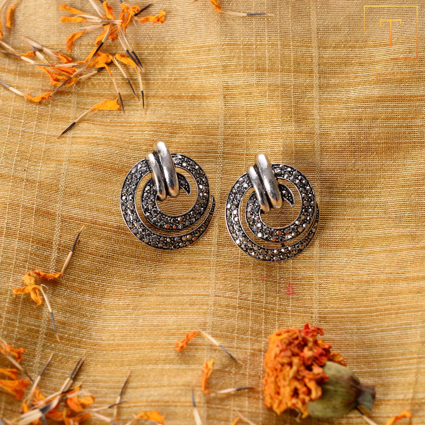 Bloom Drop- Stone studded stud earrings