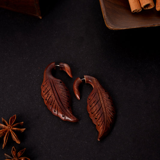 Luma- Wooden Dangler Earrings
