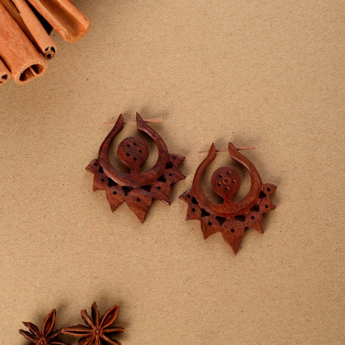 Hue- Wooden Dangler Earrings