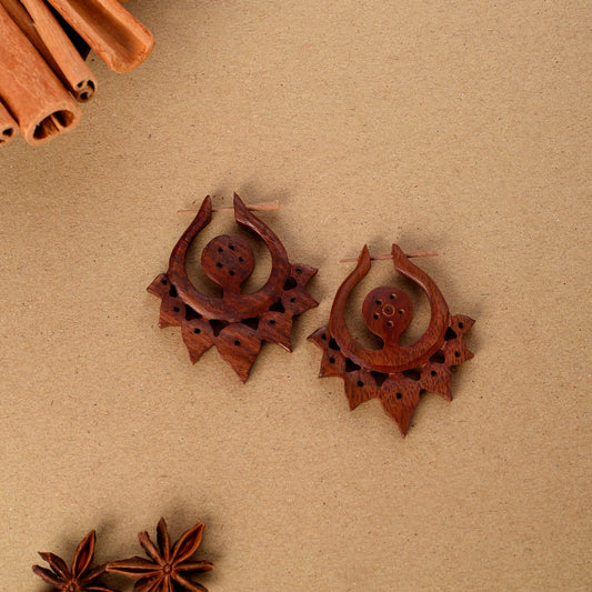 Hue- Wooden Dangler Earrings