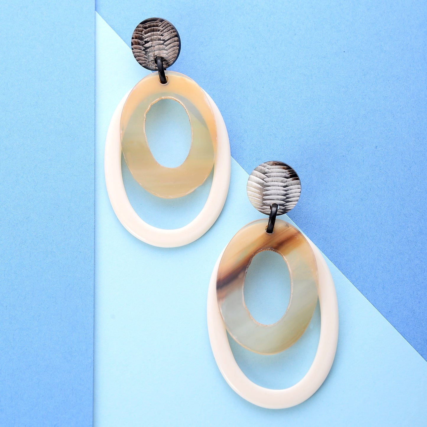 Velvet dew- Marble textured Dangler earrings