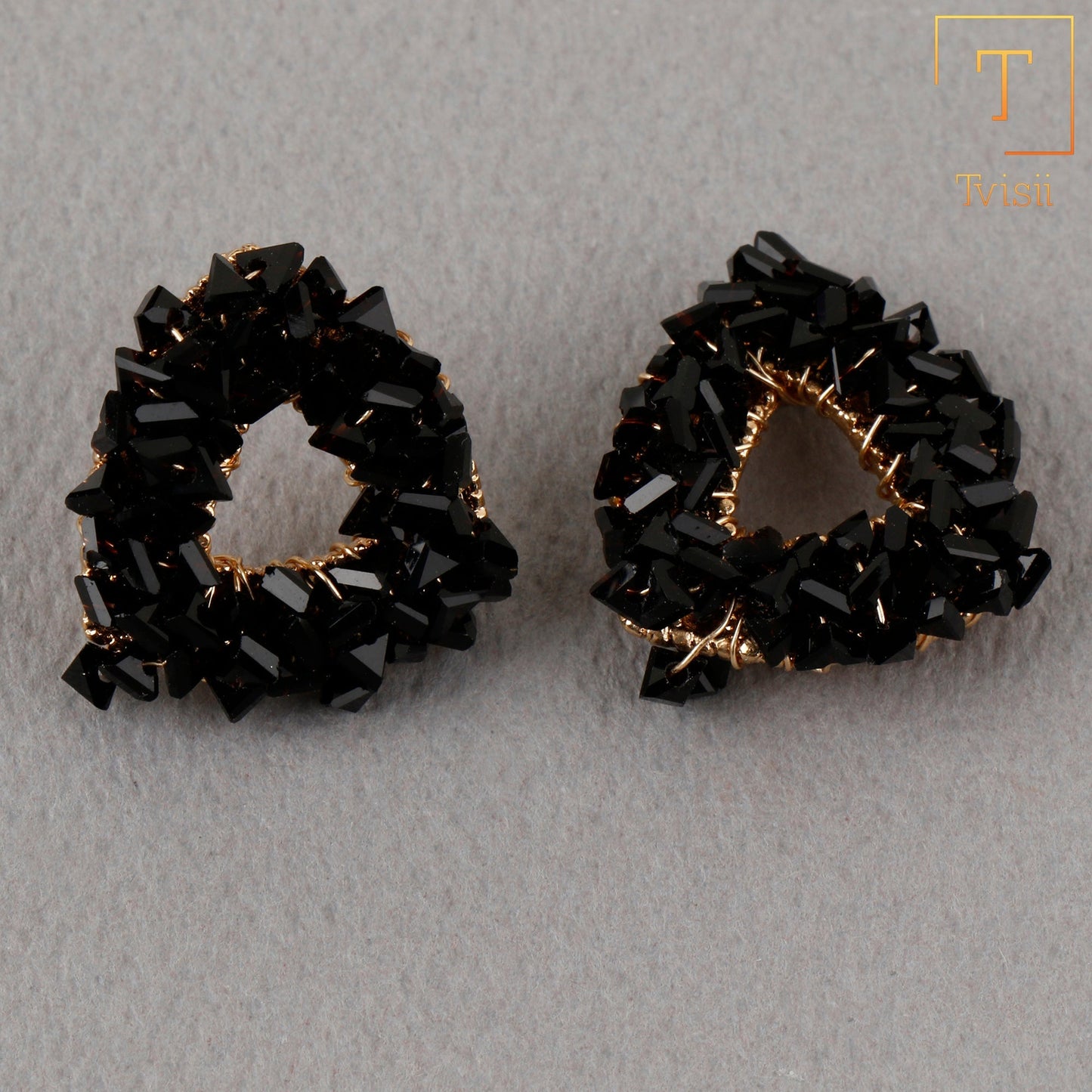 Twinkle triangle- Sparkle stud earrings