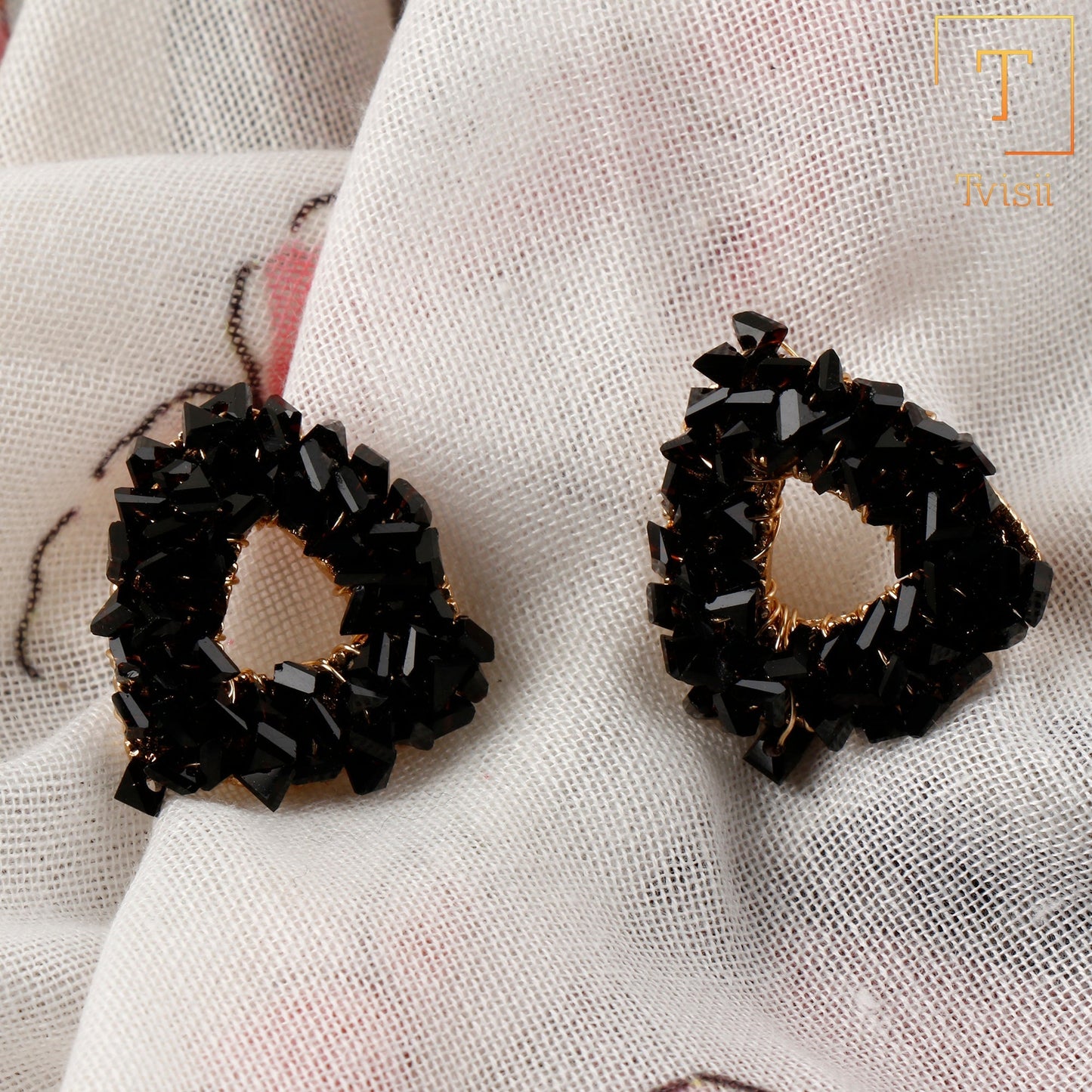 Twinkle triangle- Sparkle stud earrings