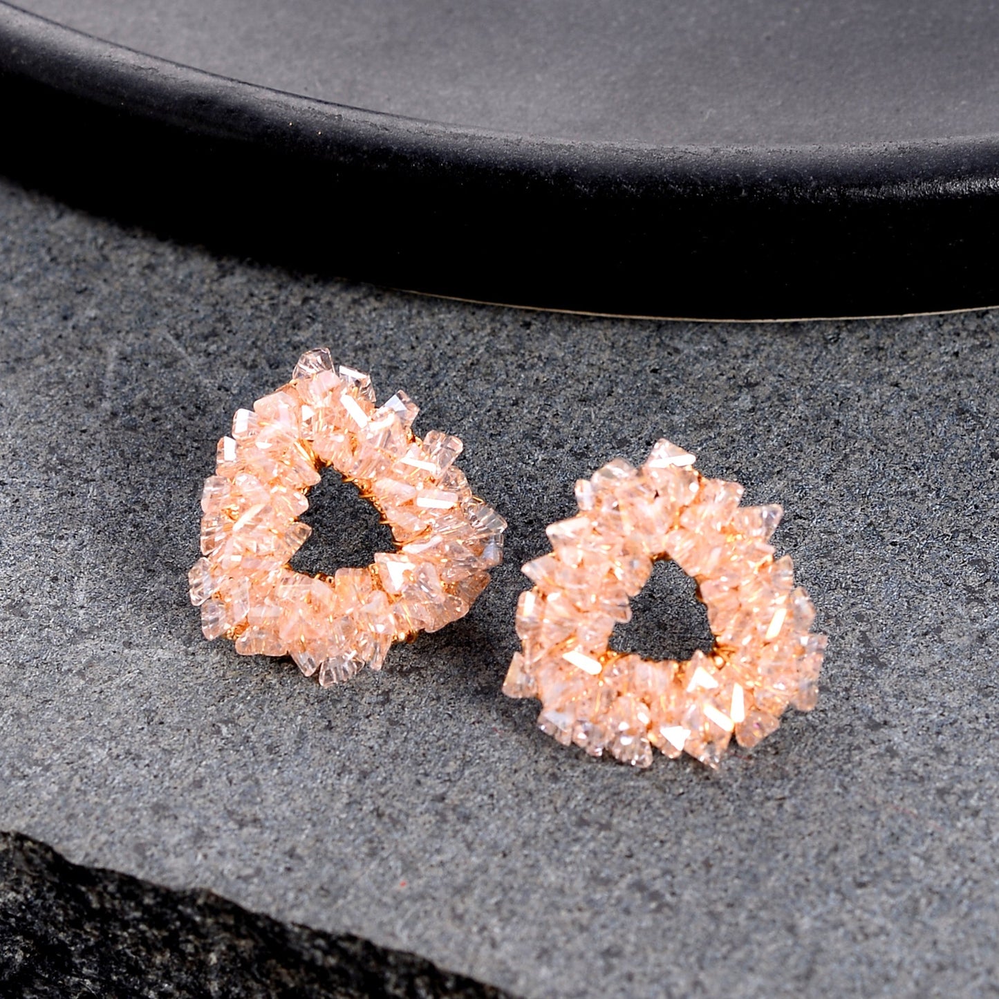Twinkle triangle- Sparkle stud earrings