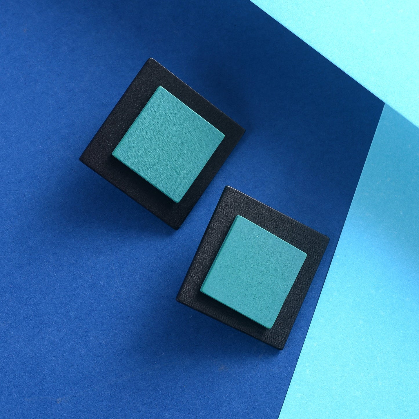 Frame Edit- Dual colored stud earrings