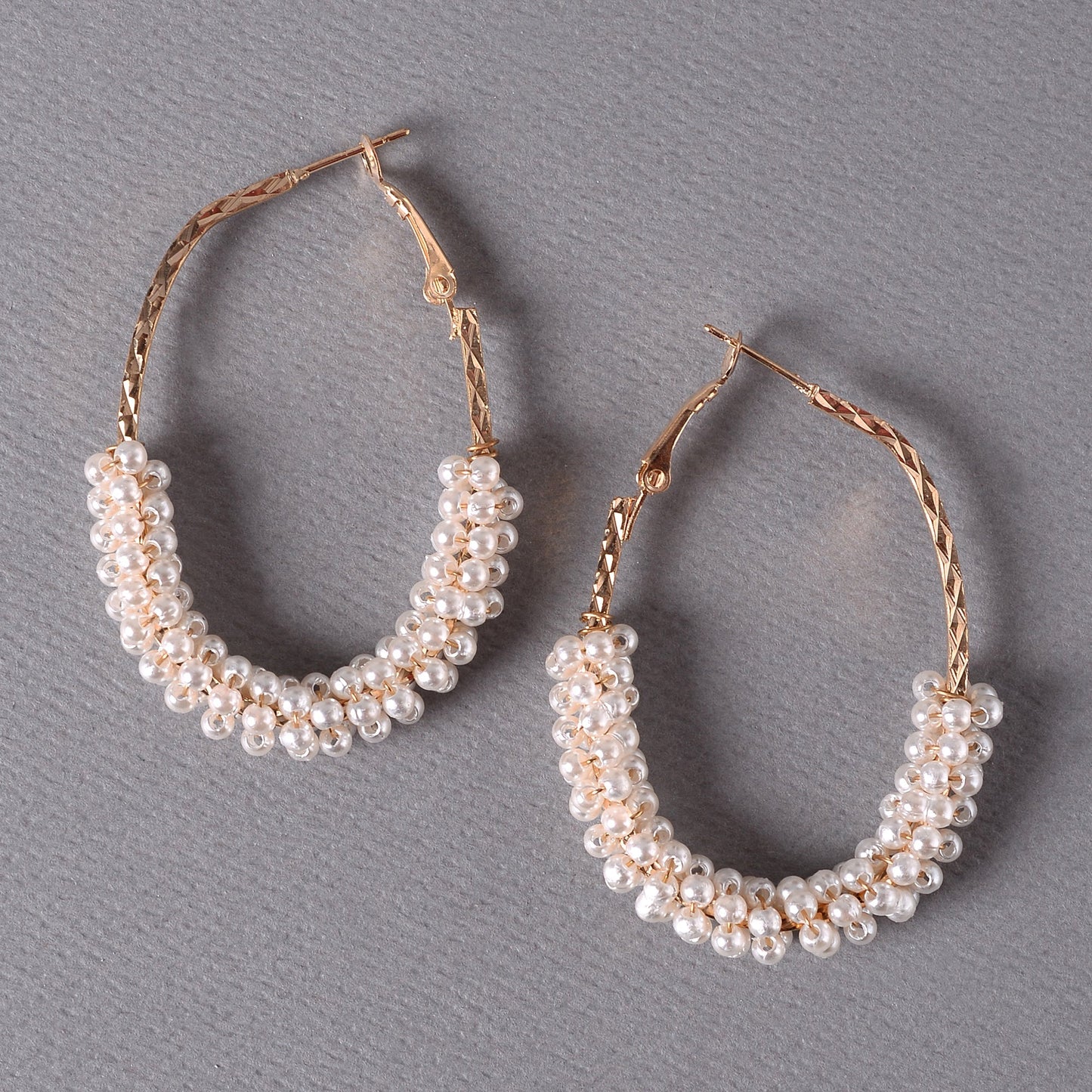 Pearl Power- Pearl framed hoop earrings