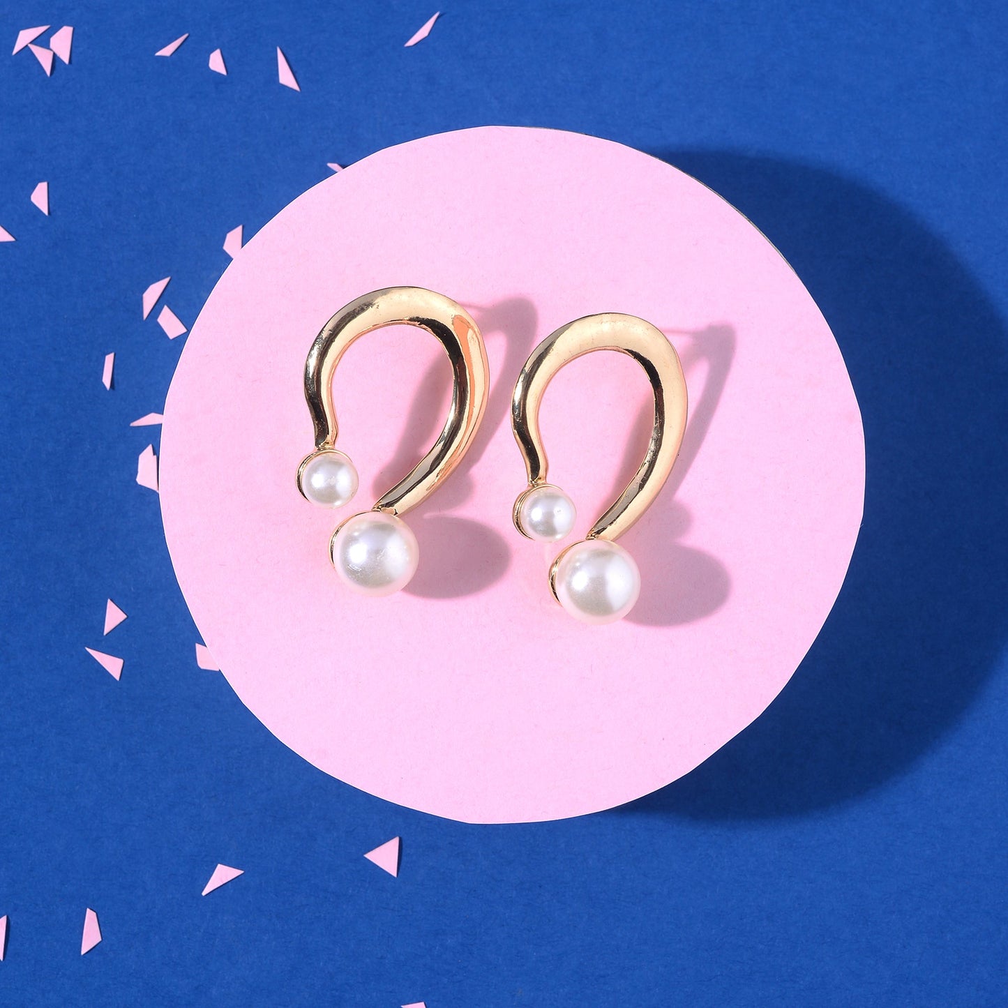 Polish Drop- Pearl studded stud earrings
