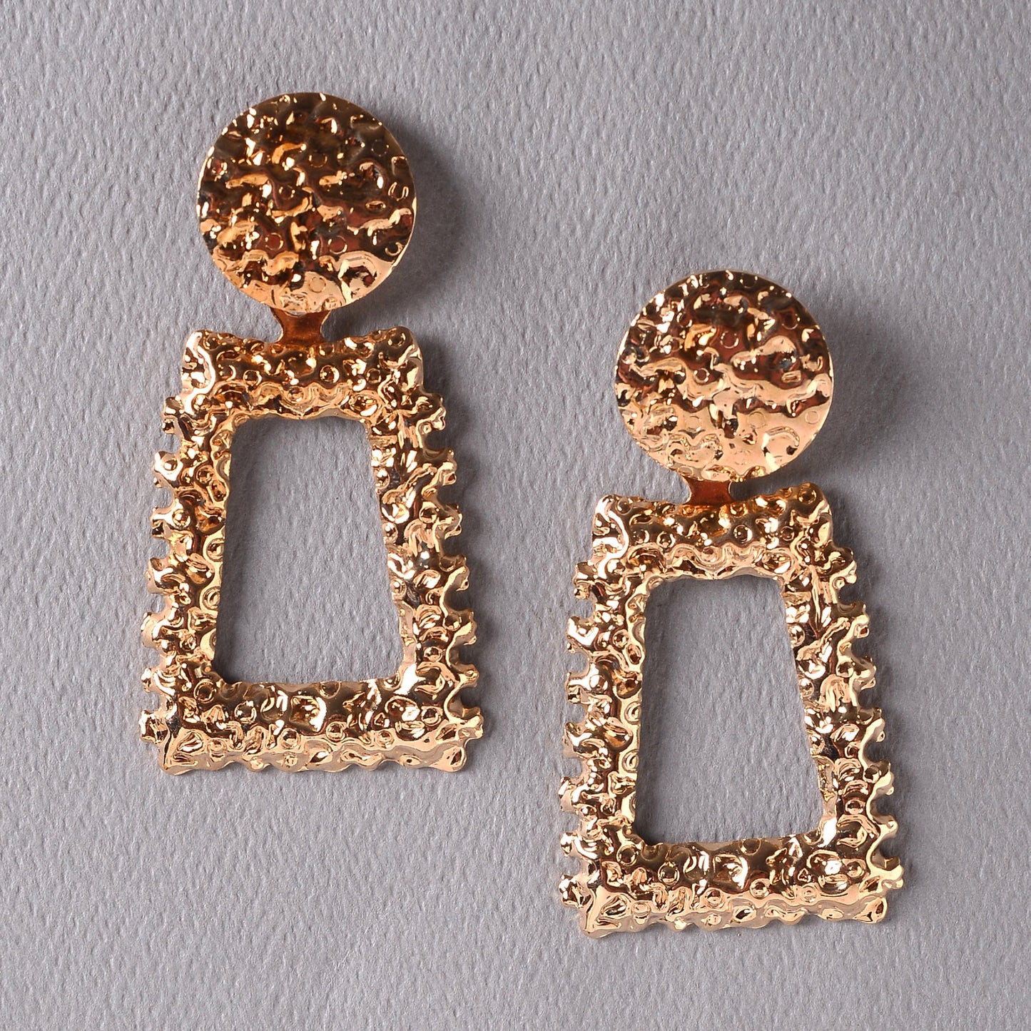 Golden Hues- Metallic golden dangler earrings