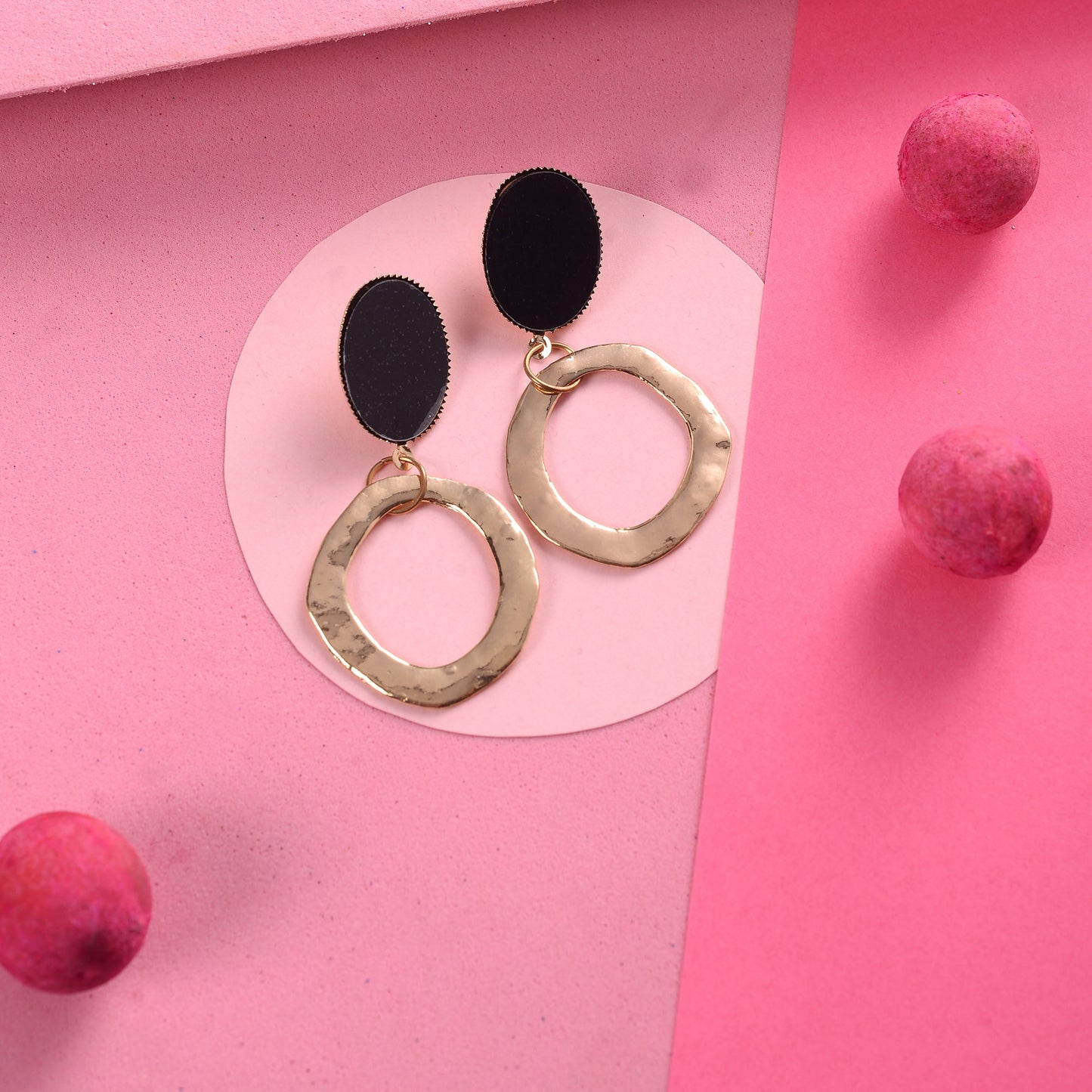 Sunflower Drop- Metallic dangler earrings