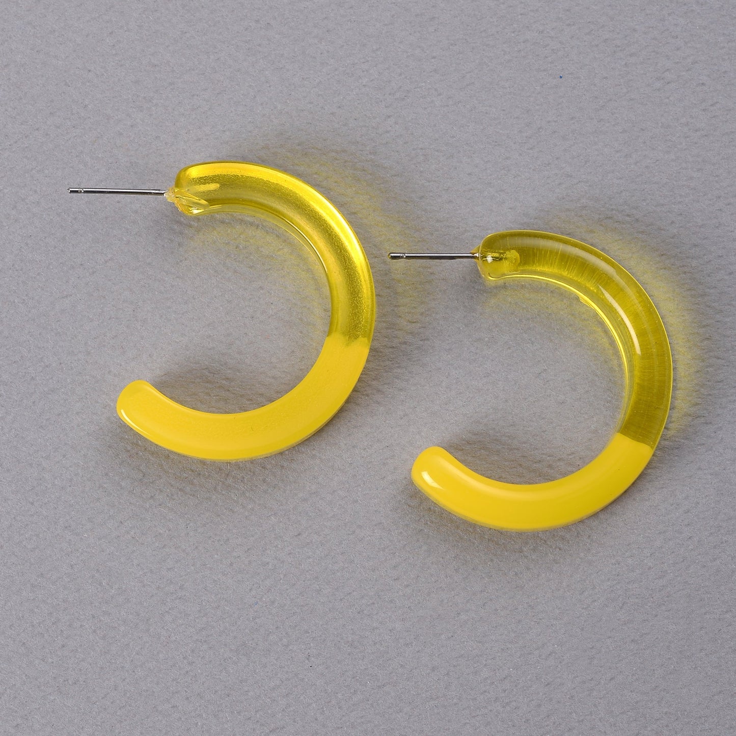 Summer sip- Bright yellow hoop earrings