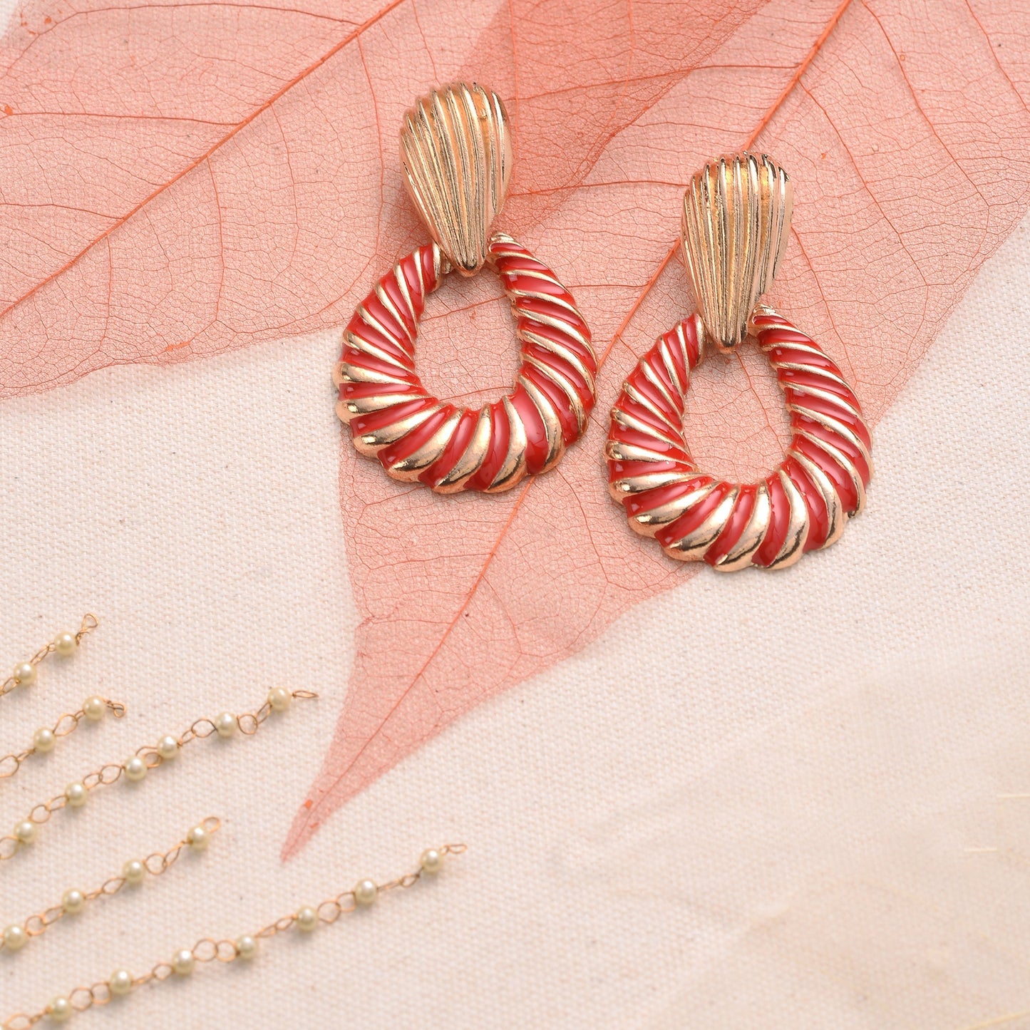 Bright Bloom- Striped Dangler Earrings