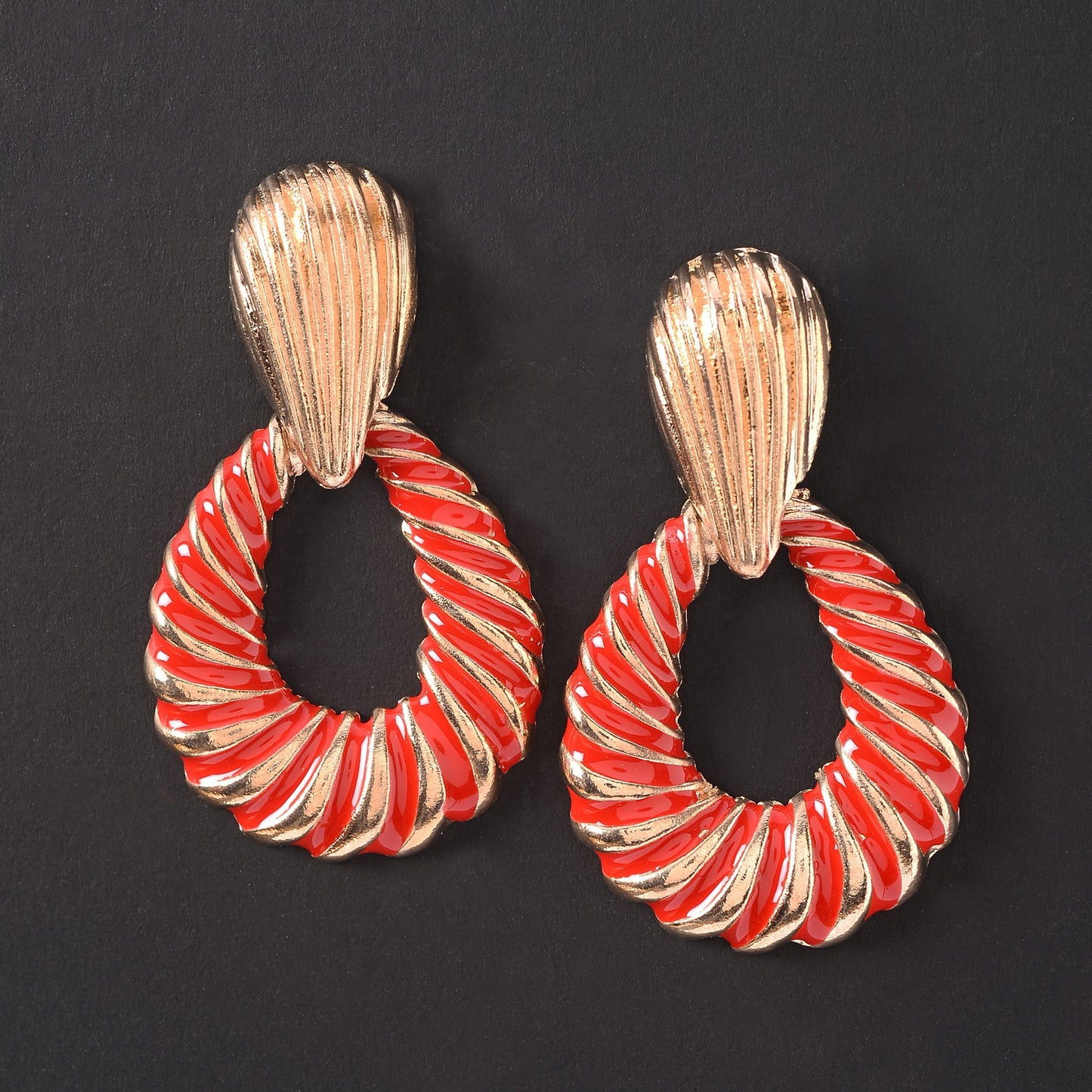 Bright Bloom- Striped Dangler Earrings