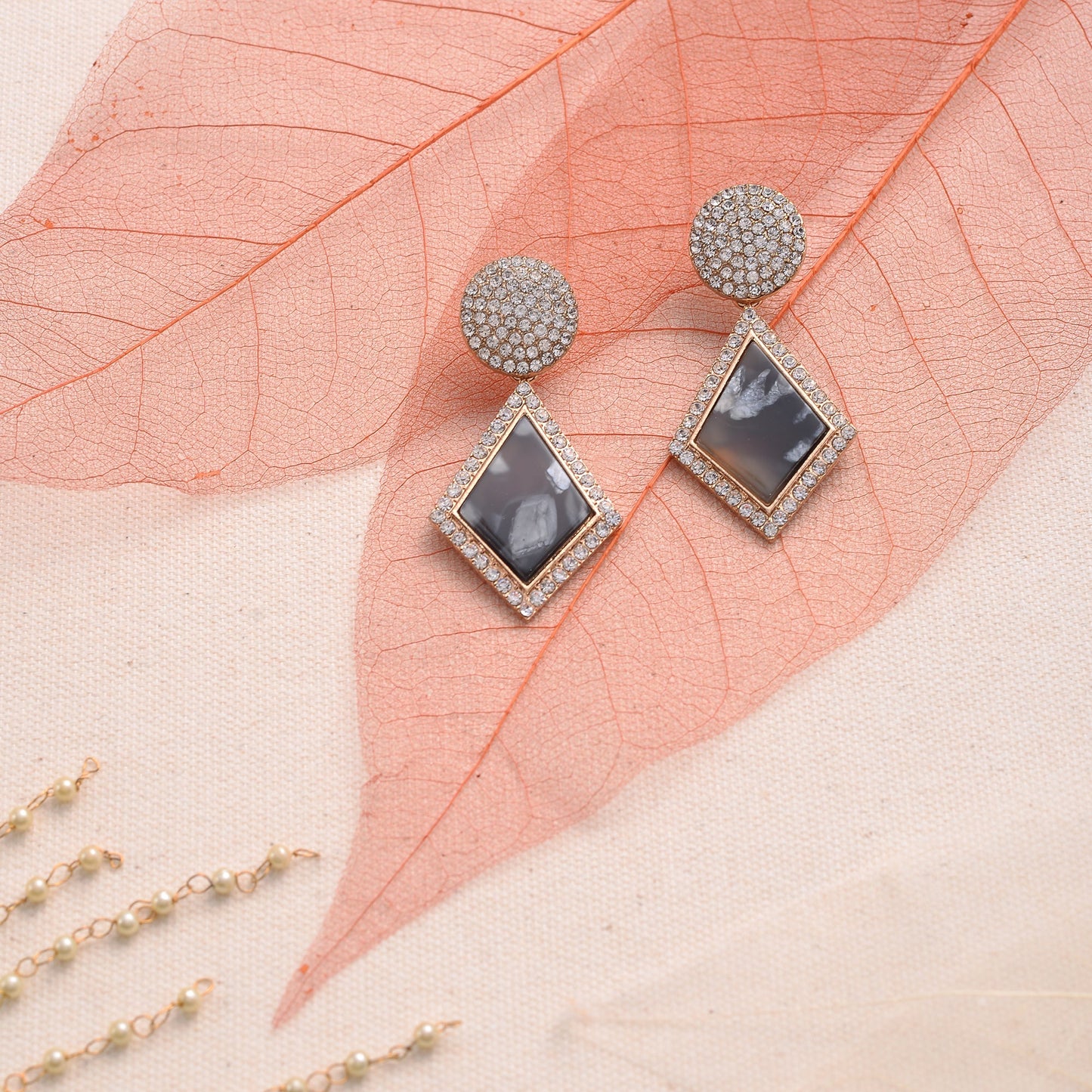 Prism Flow- Stone studded stud earrings
