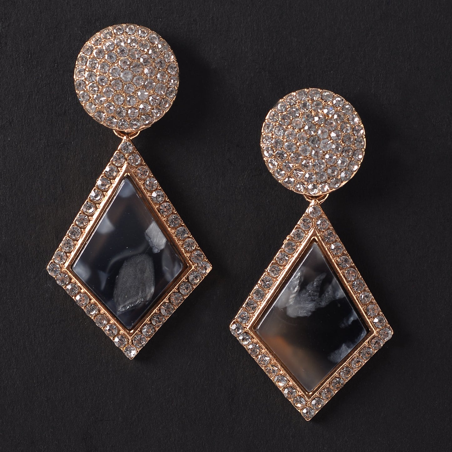Prism Flow- Stone studded stud earrings