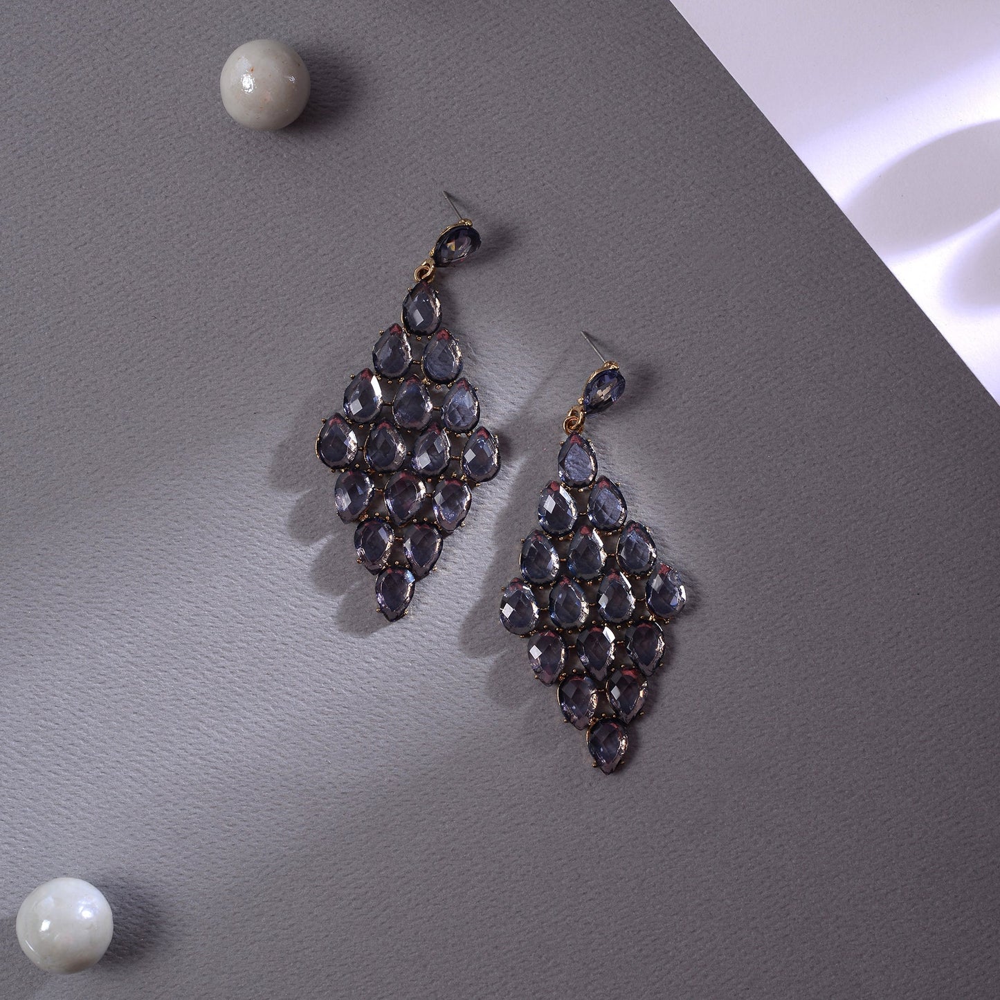 Bubble Beads- Bead Rhombus Dangler Earrings