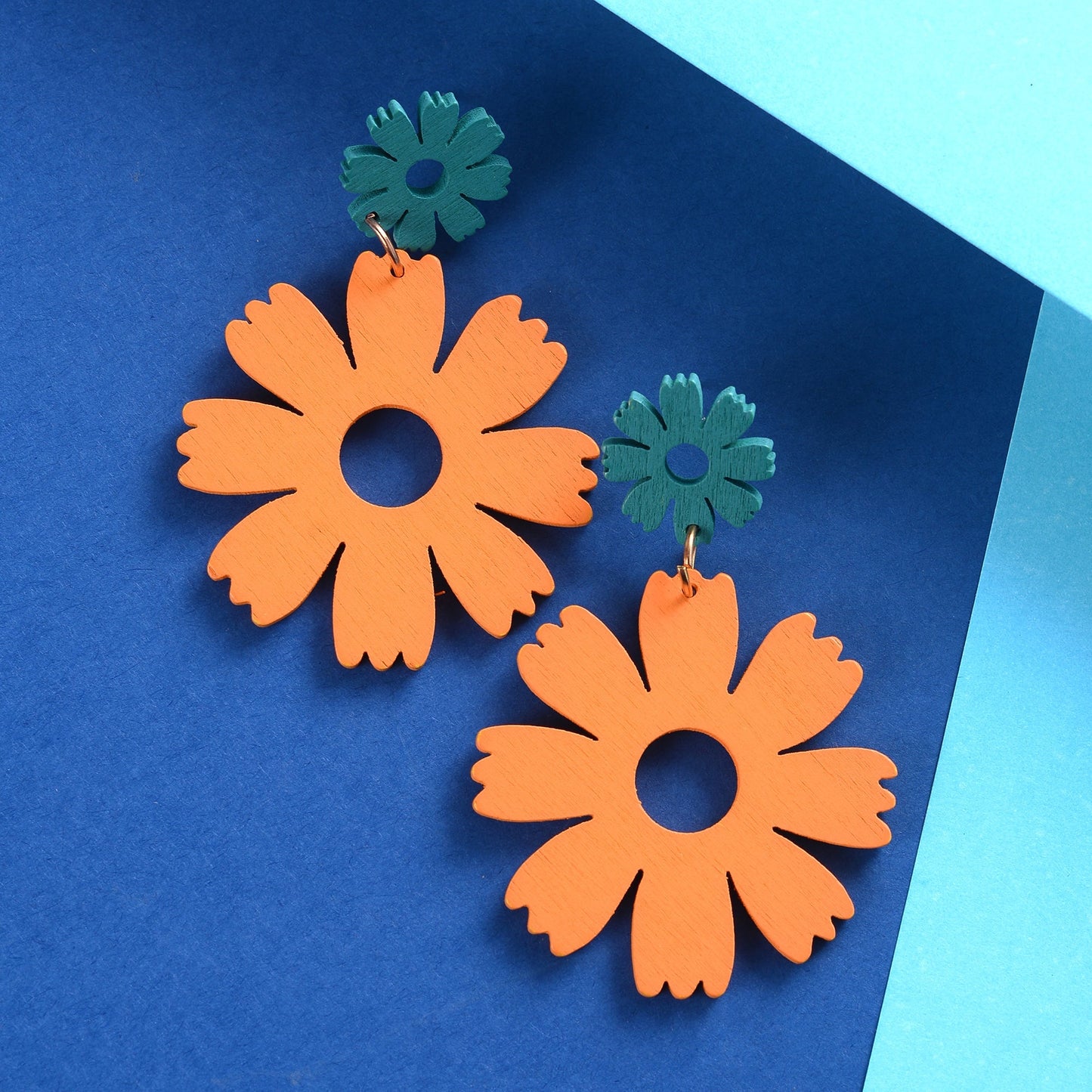 Soft Petal- Vibrant floral dangler earrings