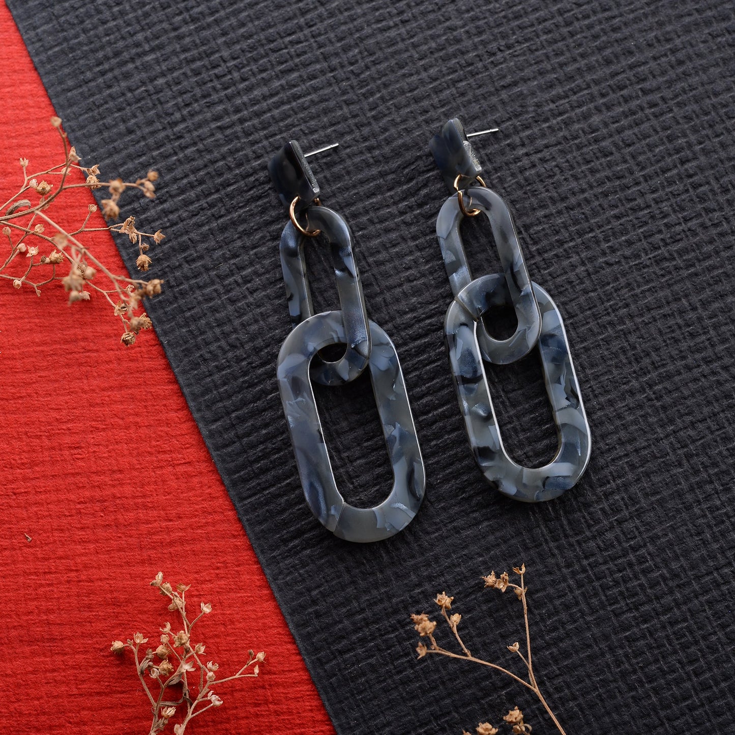 Earth Vein- Marble textured Dangler earrings