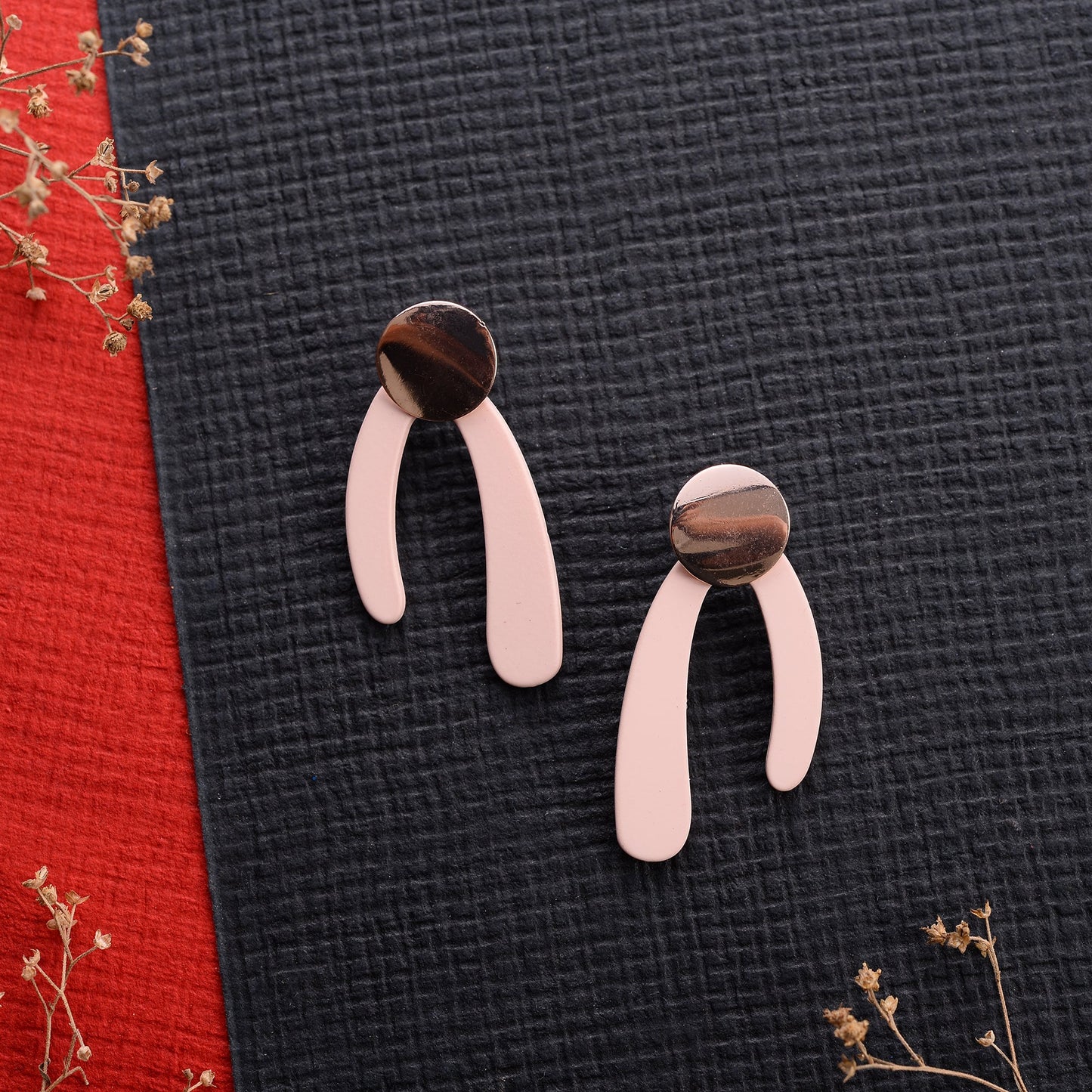 Rose Gold- Metallic stud earrings