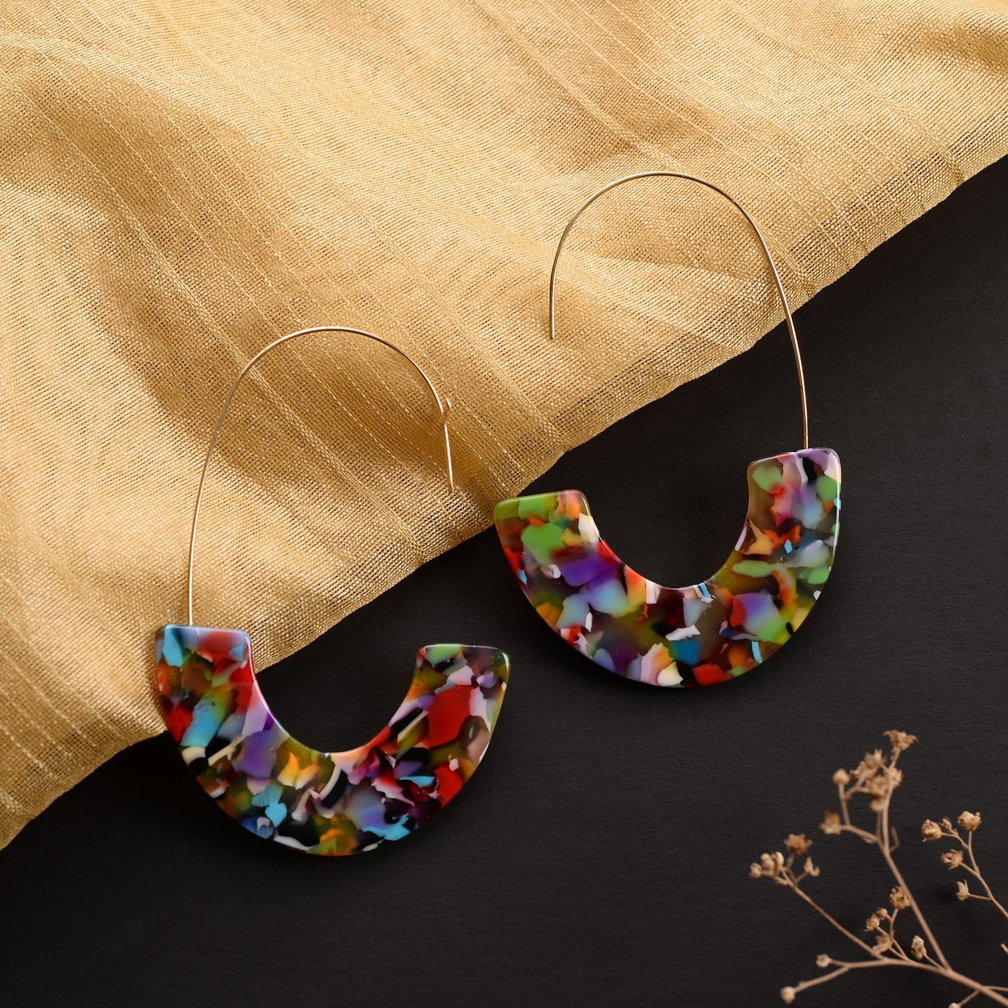 Quiet Clay- Colourful hoop earrings