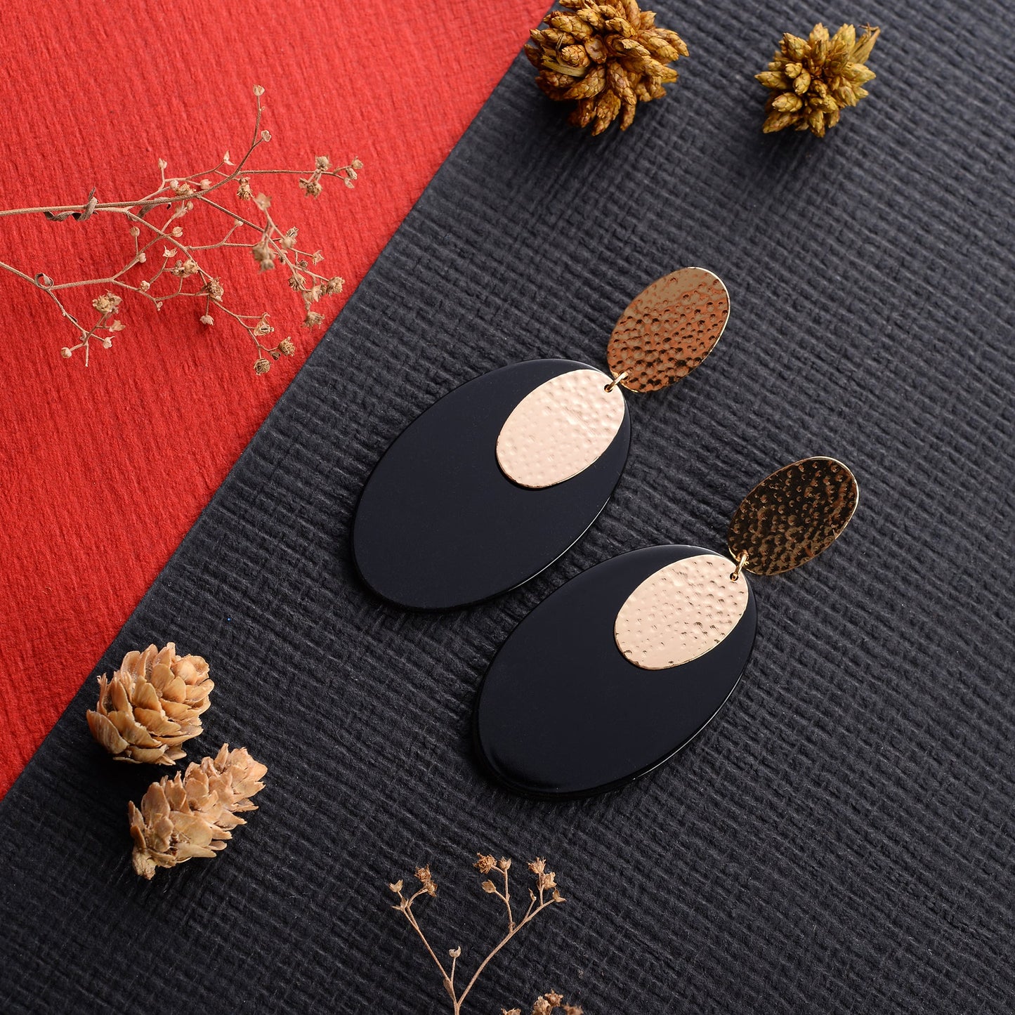 Edge wood- wooden dangler earrings