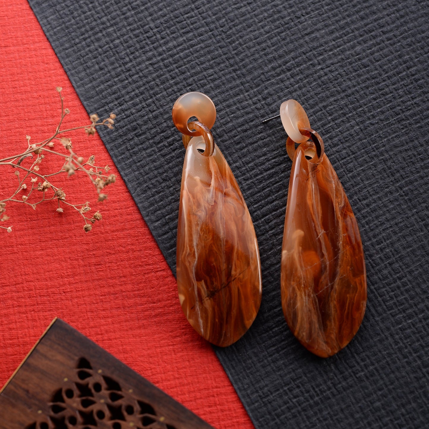 Dream in Marble- Marble textured Dangler earrings