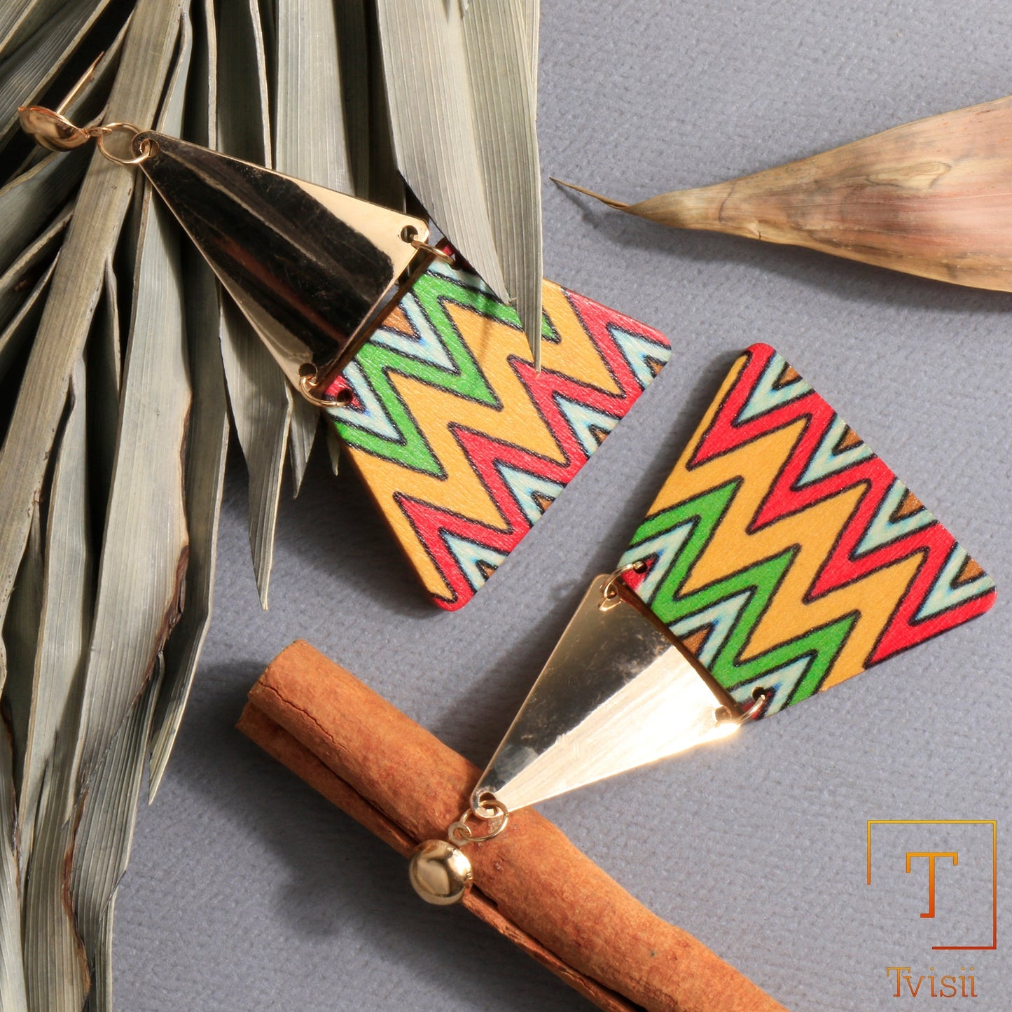 Tropical Bloom- Colorful dangler earrings