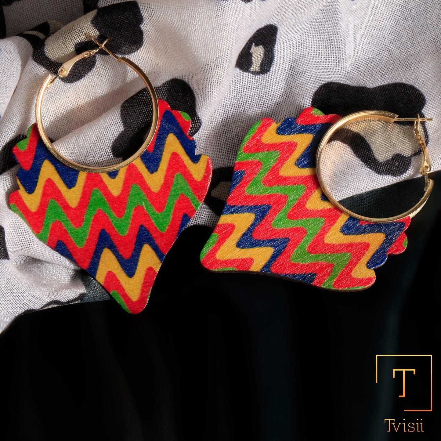 Sunpetal Drop- Colorful hoop earrings