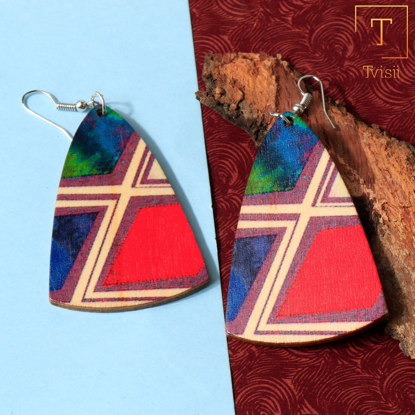 Nomad Wild- Wooden dangler earrings