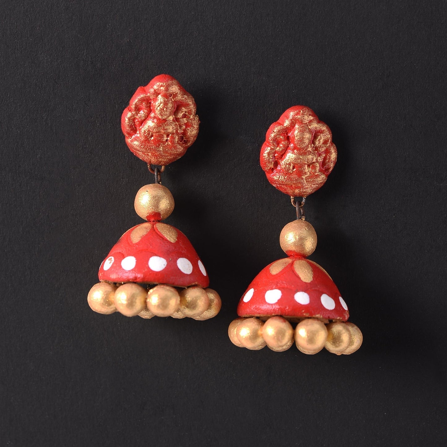 Bhasmi- Handcrafted Clay Jhumki Earrings