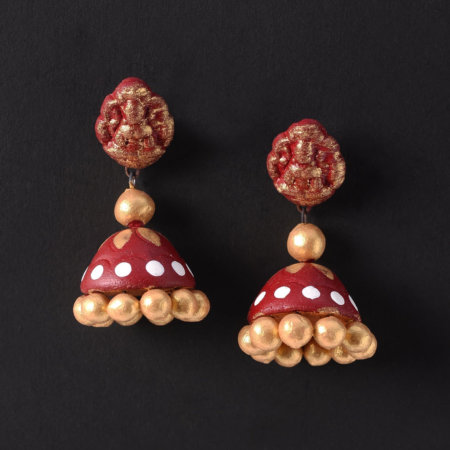 Dhoopra- Handcrafted Clay Jhumki Earrings