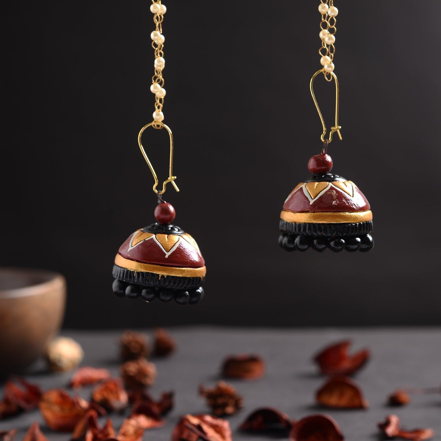 Utsavi- Handcrafted Clay Jhumki Earrings