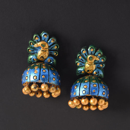 Gulal- Handcrafted Clay Jhumki Earrings