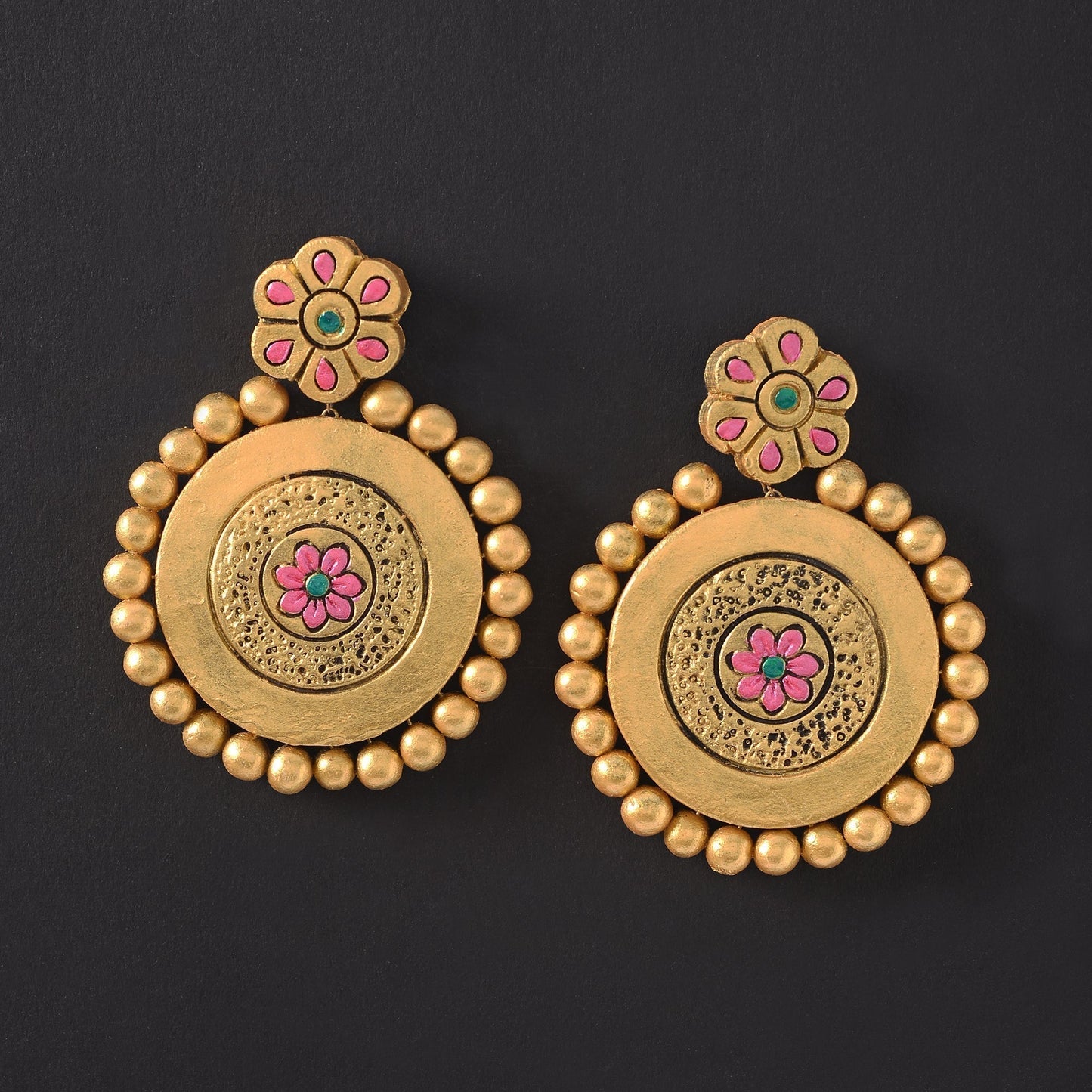 Chandra- Handcrafted Clay Dangler Earrings