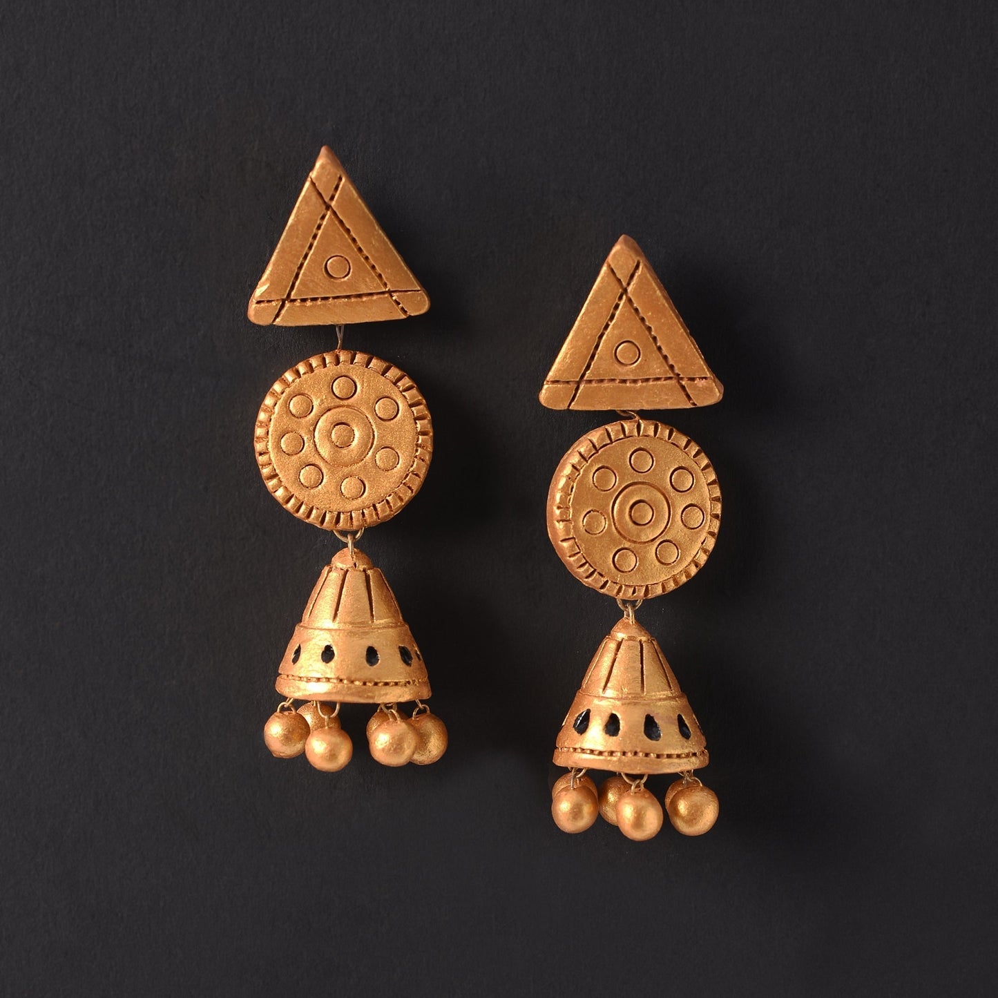 Varsha- Handcrafted Clay Jhumki Earrings