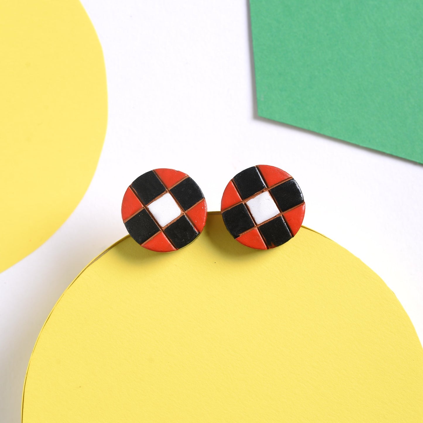 Taalini- Handcrafted Clay Stud Earrings