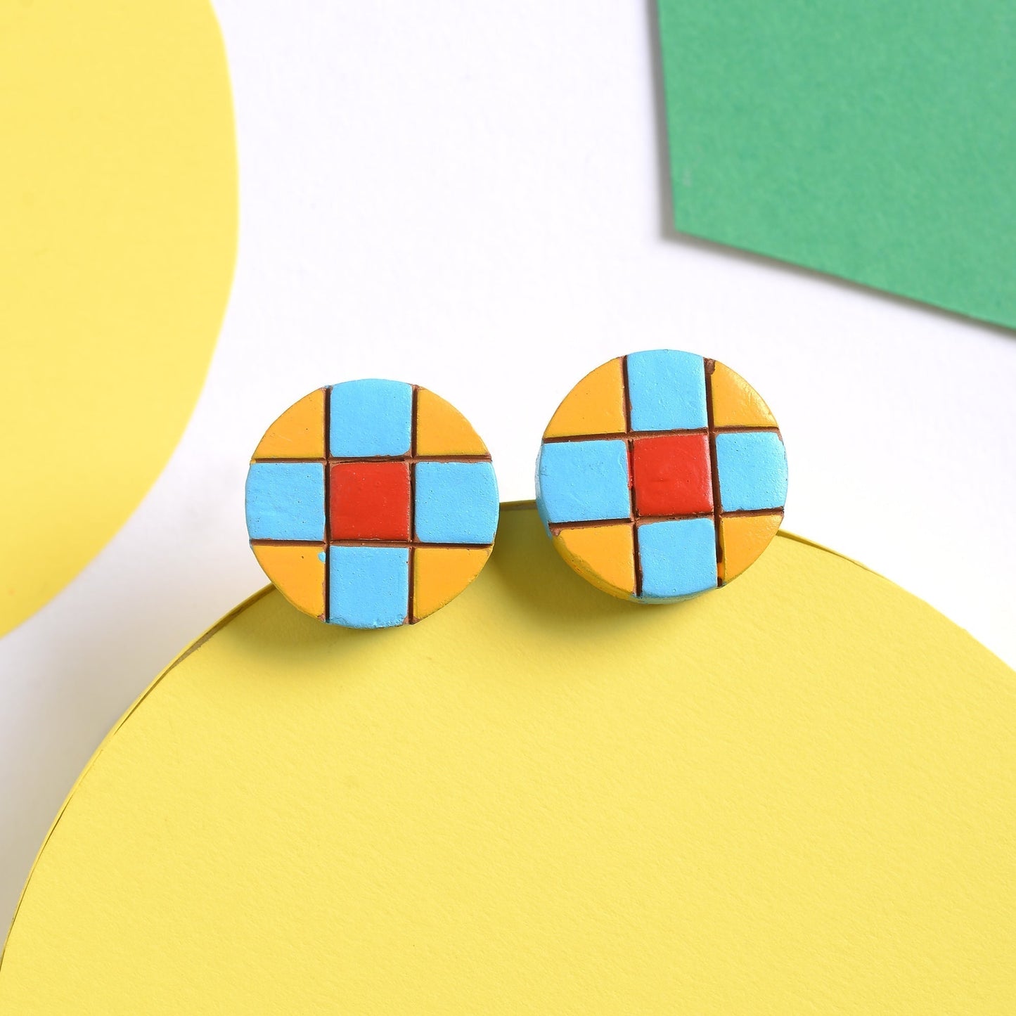 Mogra- Handcrafted Clay Stud Earrings