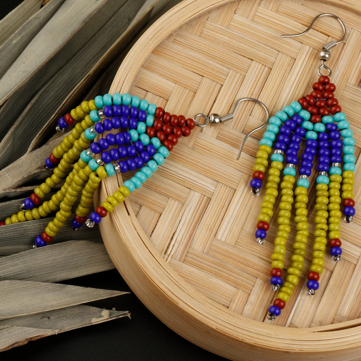Coral Bloom- Beaded dangler earrings