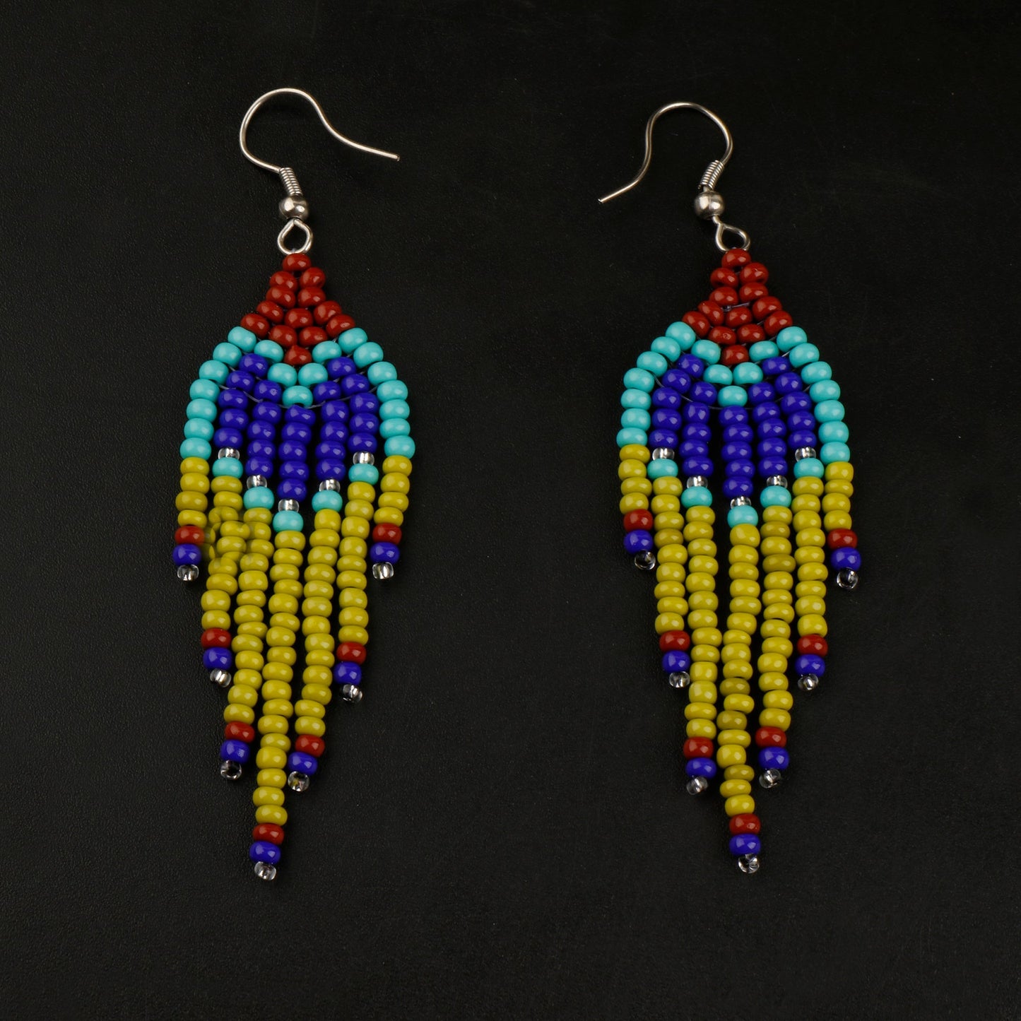 Coral Bloom- Beaded dangler earrings