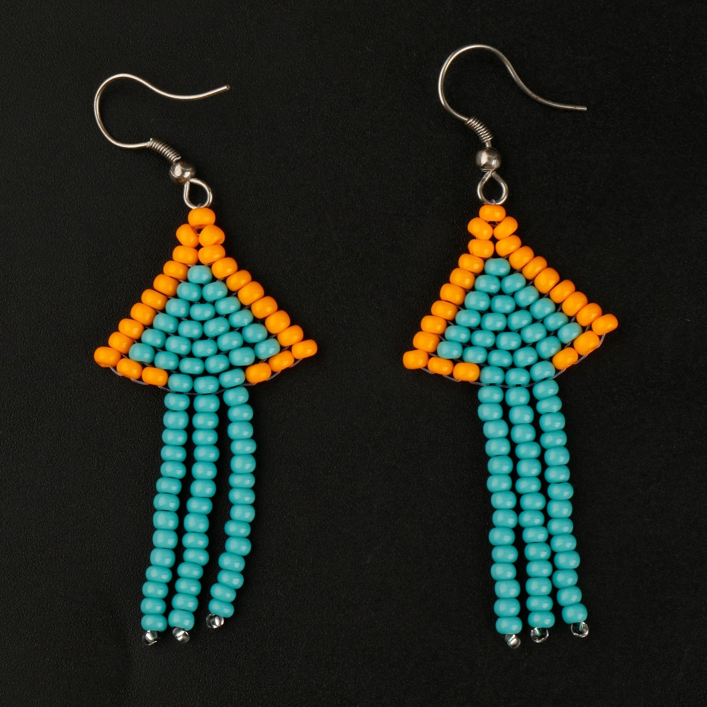 Golden Bead- Beaded dangler earrings