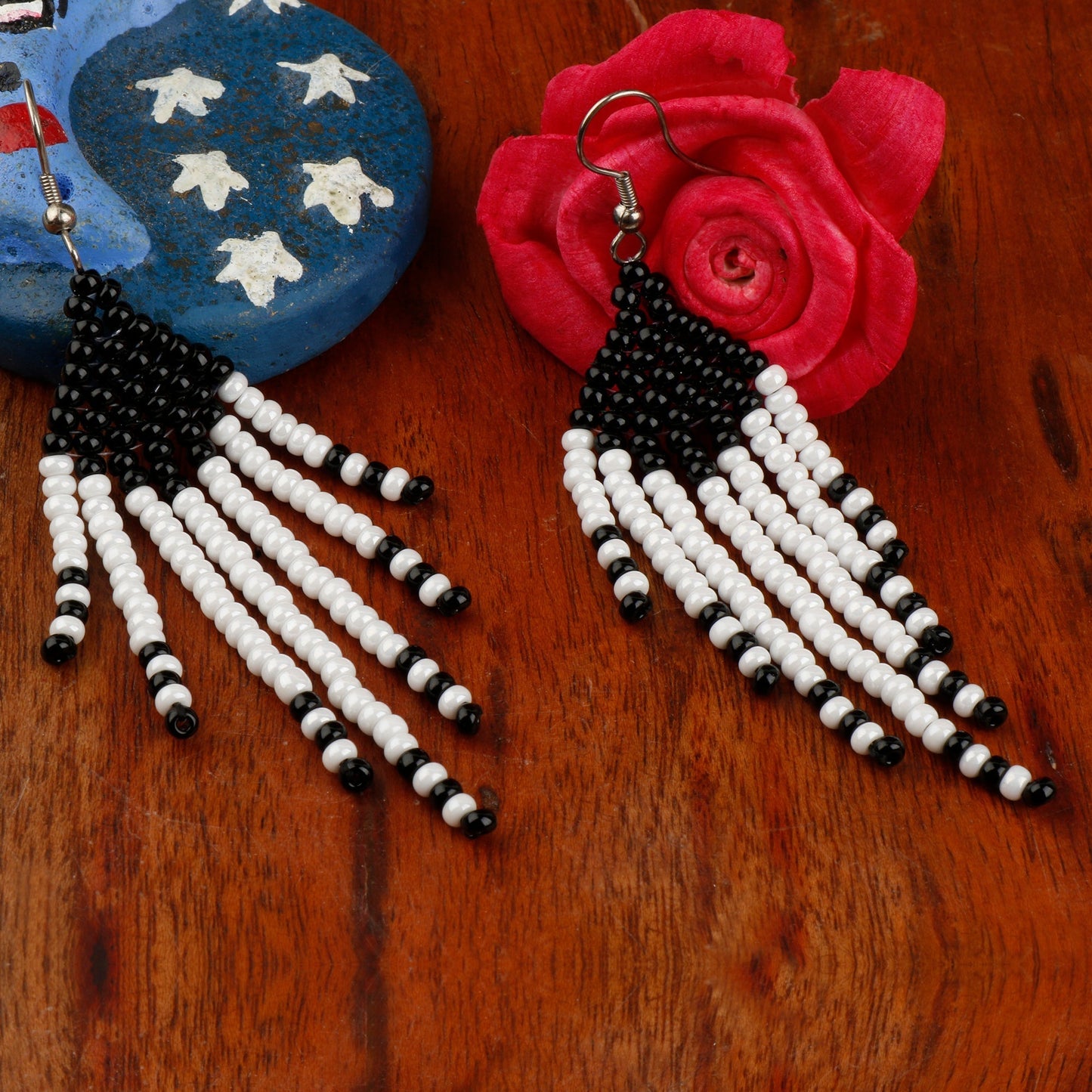 Golden Bead- Beaded dangler earrings