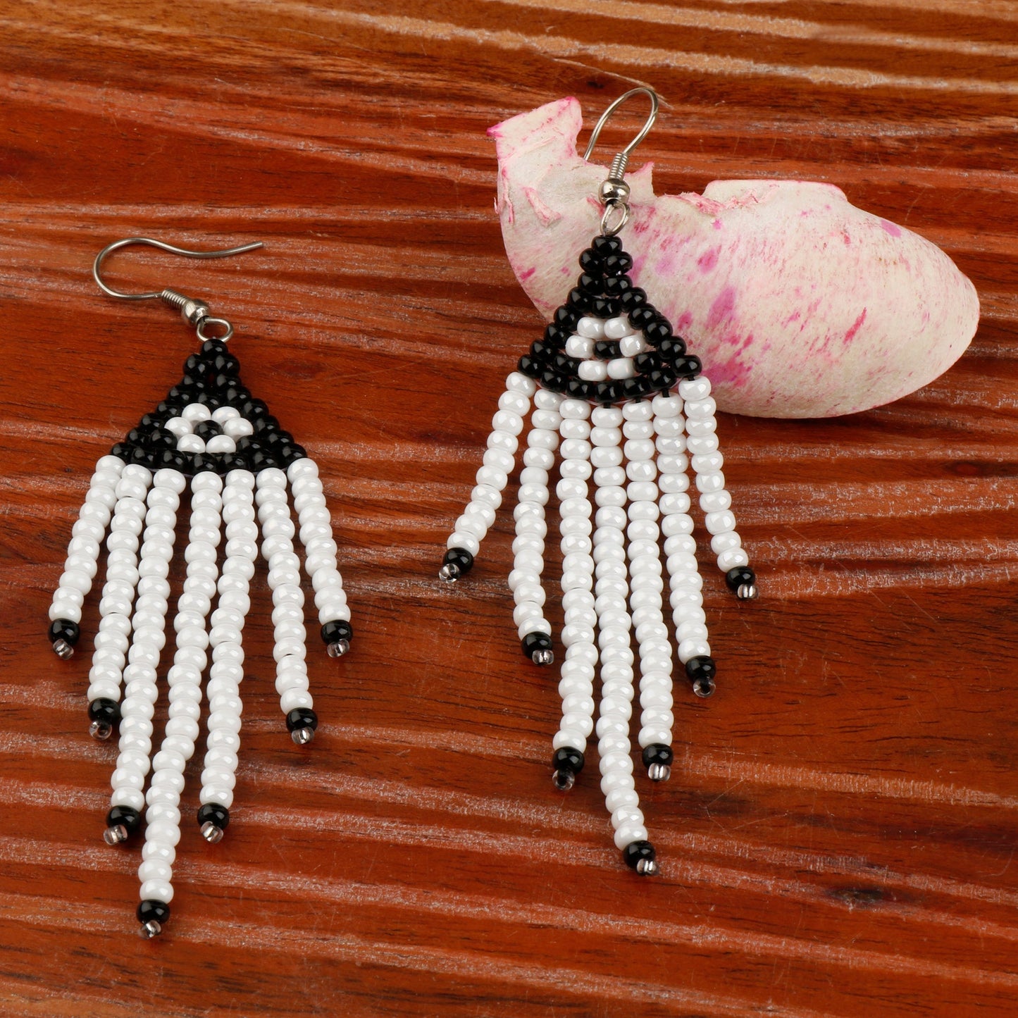 Satin Bead- Beaded dangler earrings