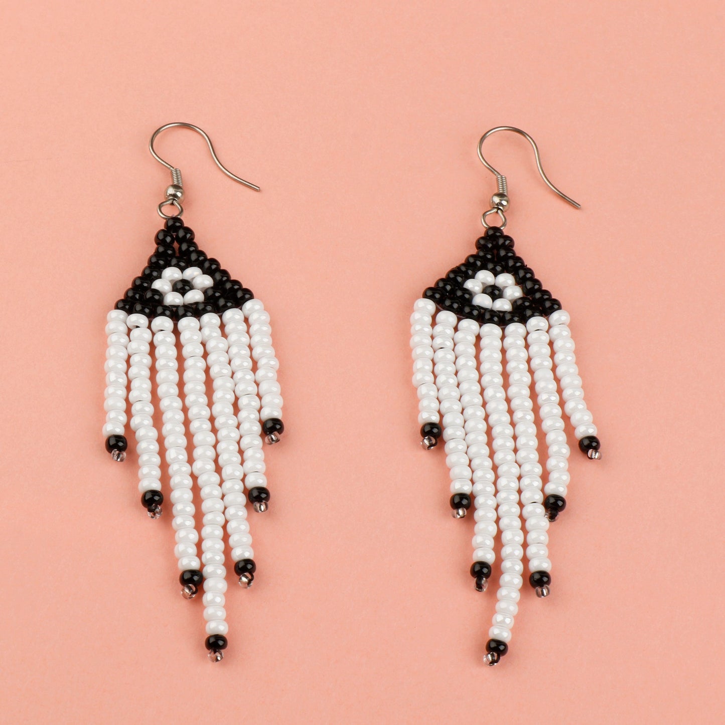Satin Bead- Beaded dangler earrings