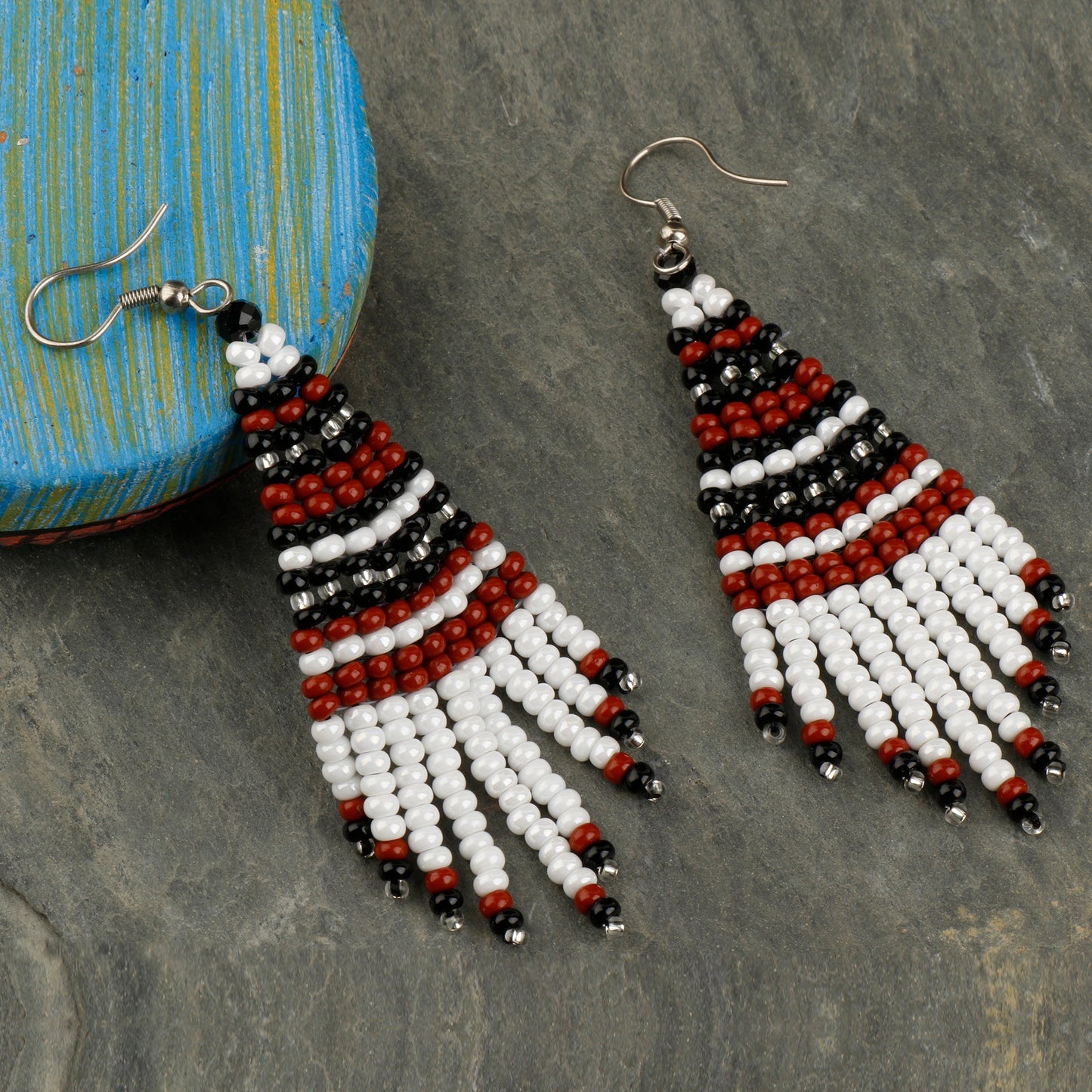 Color Verse- Beaded strand dangler earrings
