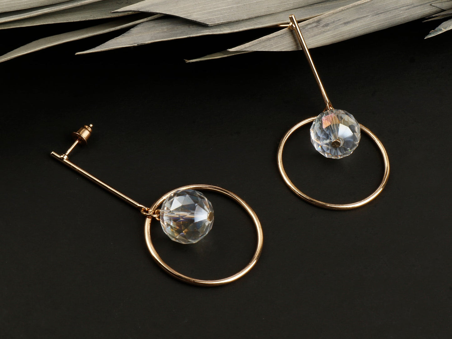 Light Thread- Stone studded Dangler earrings