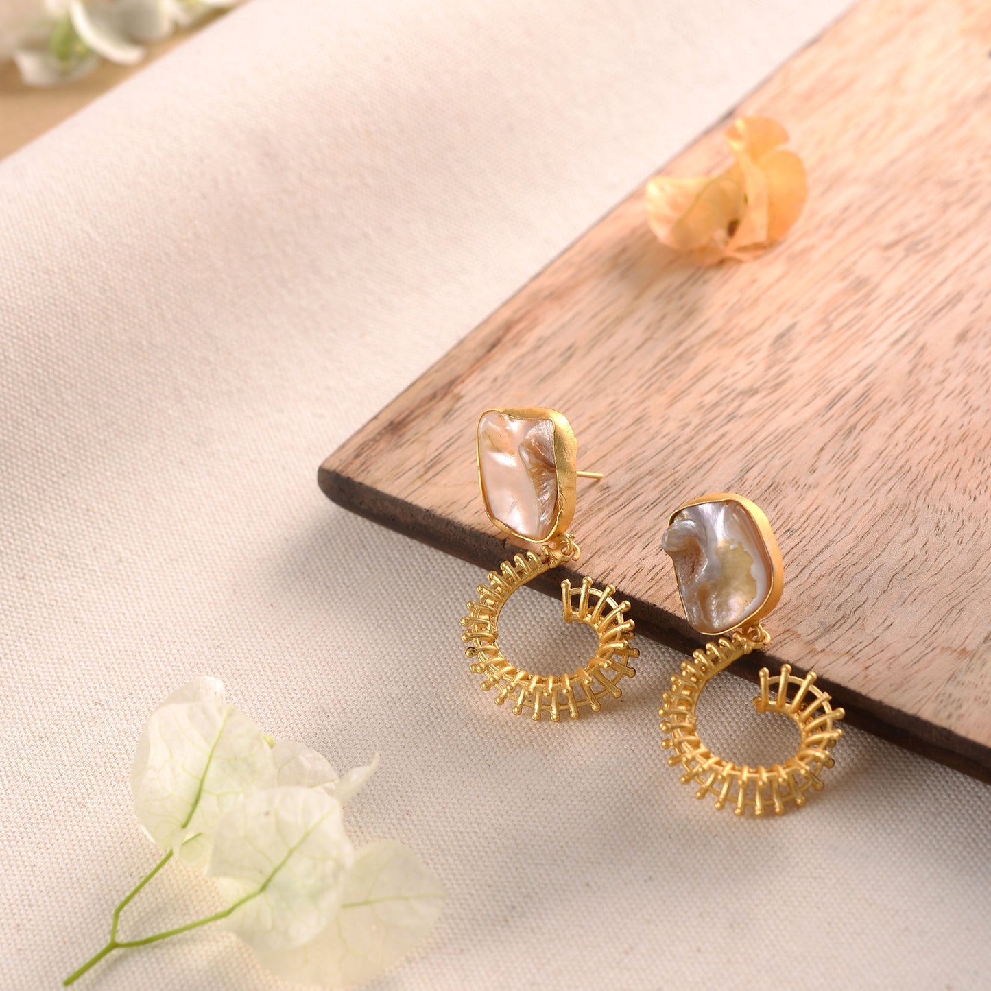 Alina- Stone Studded Dangler Earrings